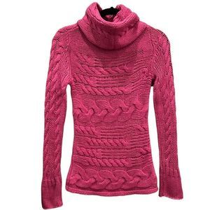 Banana Republic, XS, Hot Pink,Scarf-Neck Sweater. Acrylic/Viscose,Whool/Alpaca
